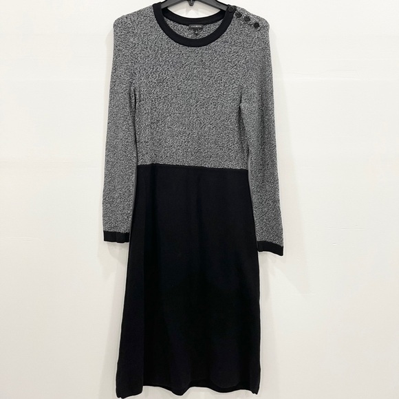 Talbots Colorblock A-Line Knit Dress Long Sleeve S - Picture 4 of 9